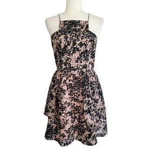 J.O.A. Floral Scattered Dress Black & Nude Layered Mini Dress Size Medium
